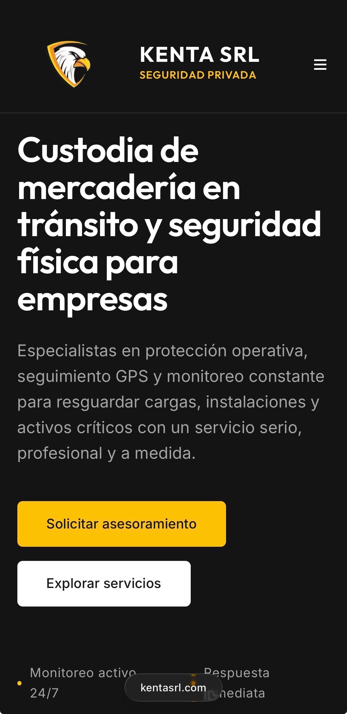 Diseño web profesional para kentasrl.com — Aura Digital Argentina